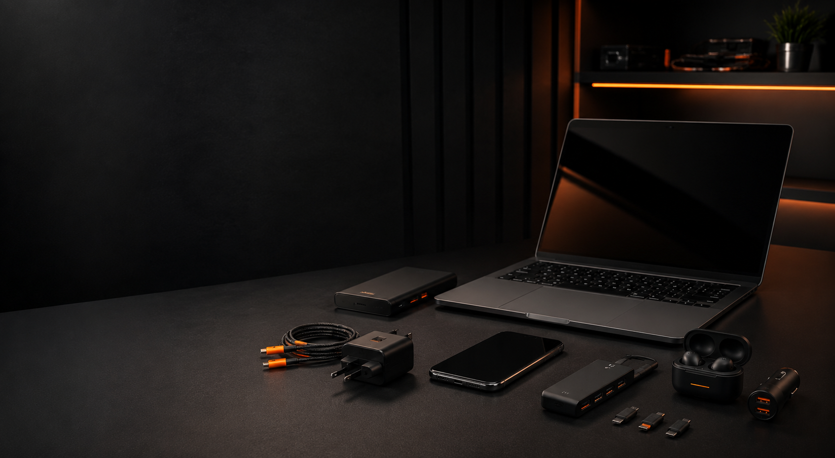 Curated selection of laptops, smartphones and original accessories on display